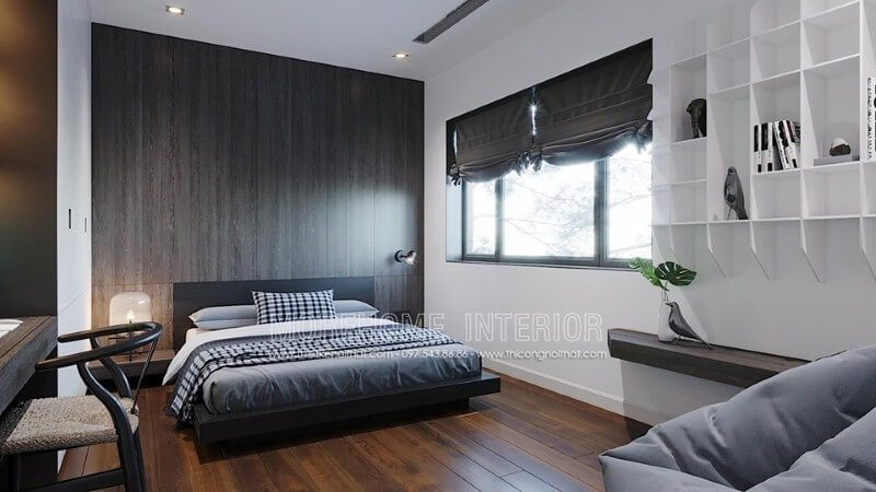 Giường ngủ gỗ sẫm màu sẽ làm nên vẻ đẹp tinh tế và độc đáo cho phòng ngủ hiện đại.